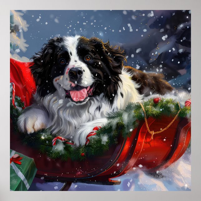 Neufundland Hund Weihnachtsfest Poster (Vorne)