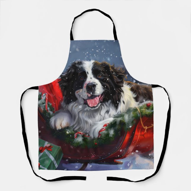 Neufundland Hund Weihnachtsfest Schürze (Vorderseite)