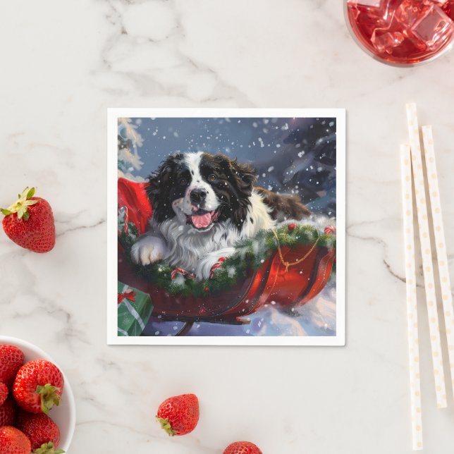 Neufundland Hund Weihnachtsfest Serviette (Beispiel)