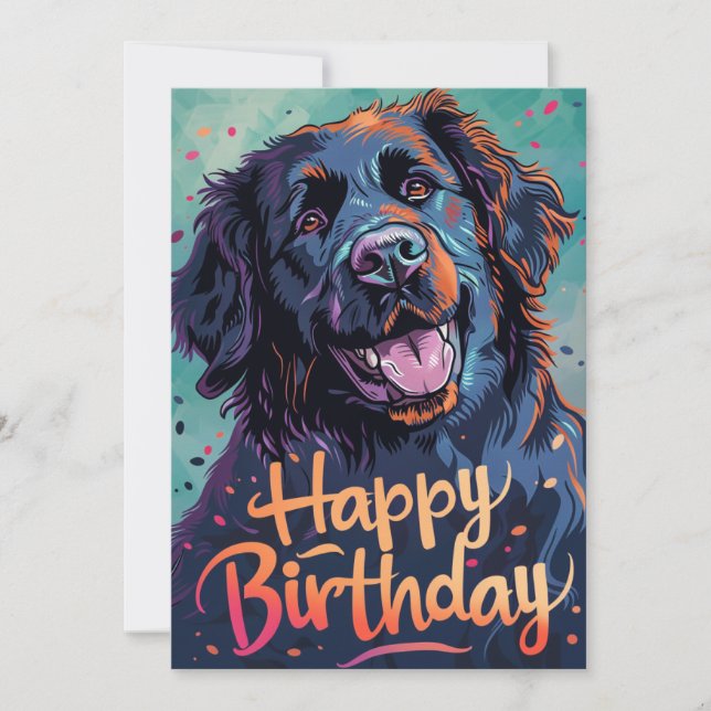 Neufundland-Hund zum Geburtstag Feiertagskarte (Vorderseite)