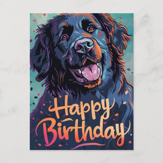 Neufundland-Hund zum Geburtstag Postkarte (Vorderseite)
