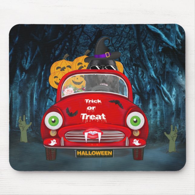 Neufundland Hunde Autofahren Auto Beängstigend Hal Mousepad (Vorne)