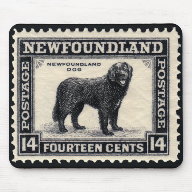 Neufundland Hunde Briefmarke Geschenke Mousepad (Vorne)
