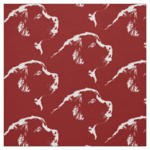 Neufundland Hunde Fabric Fabric Puppy Hund Muster Stoff