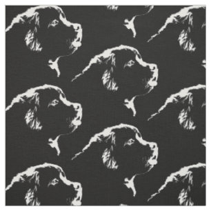 Neufundland Hunde Fabric Fabric Puppy Hund Muster Stoff