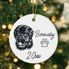 Neufundland Hunde Individuelle Name & Year Line Ar Keramik Ornament