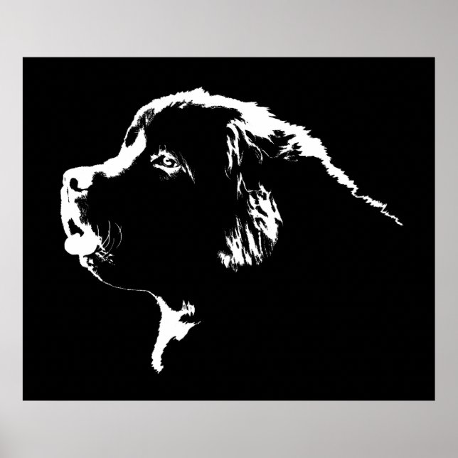 Neufundland Hunde Print Hund Kunst Posters Geschen Poster (Vorne)