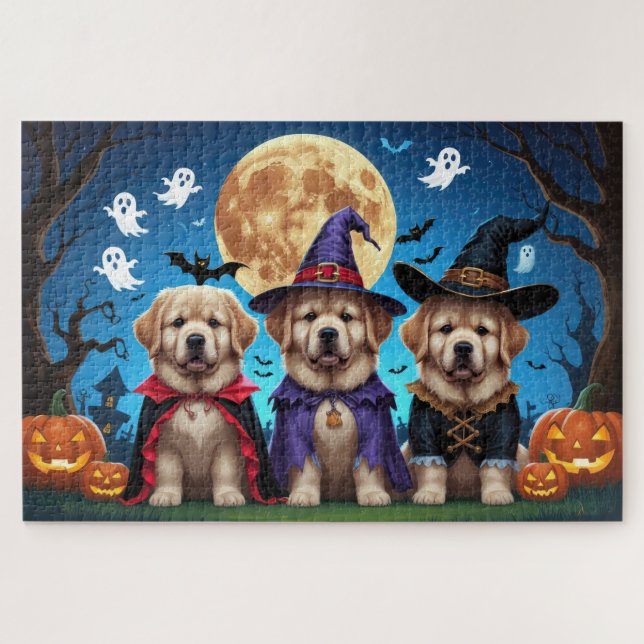 Neufundland Hunde Pumpkin Halloween Funny (Horizontal)
