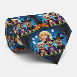 Neufundland Hunde Pumpkin Halloween Funny Krawatte