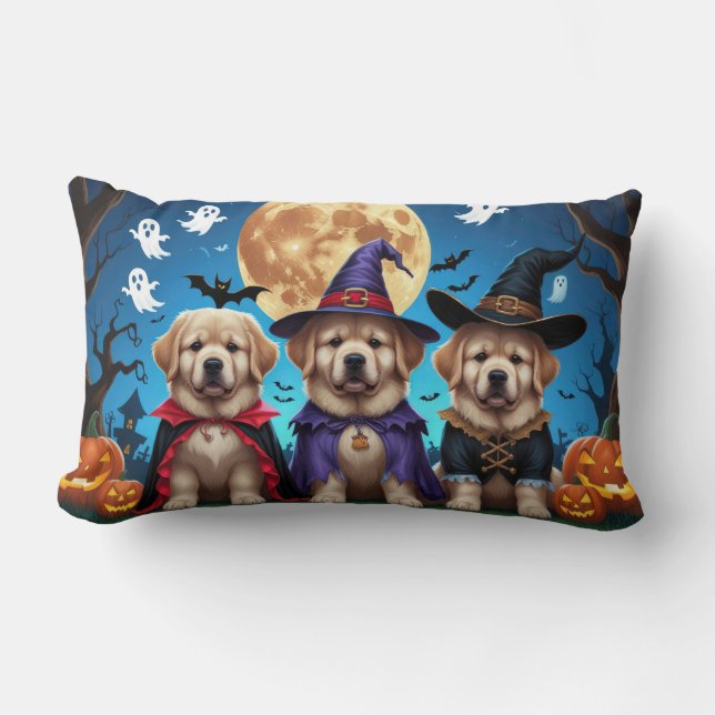 Neufundland Hunde Pumpkin Halloween Funny Lendenkissen (Vorderseite)