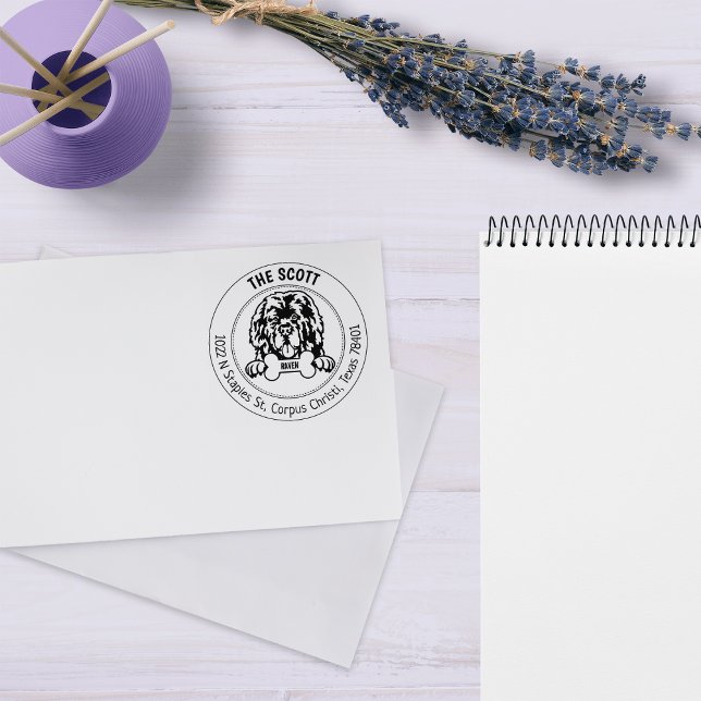 Neufundland-Hunde-Rücksendeadresse Gummistempel (Von Creator hochgeladen)