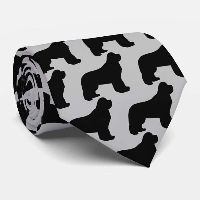 Neufundland-Hunde-Silhouette Krawatte (Gerollt)