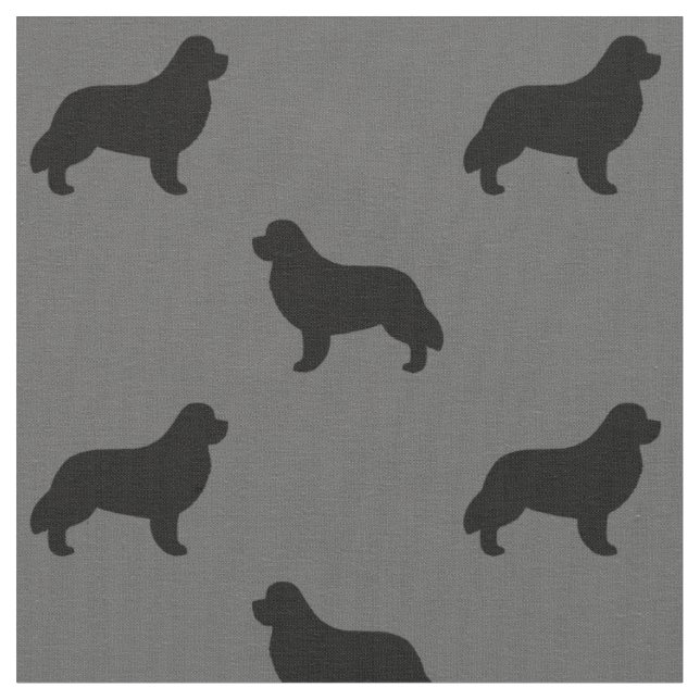Neufundland Hunde Silhouetten Gemustert Stoff (Nahaufnahme)