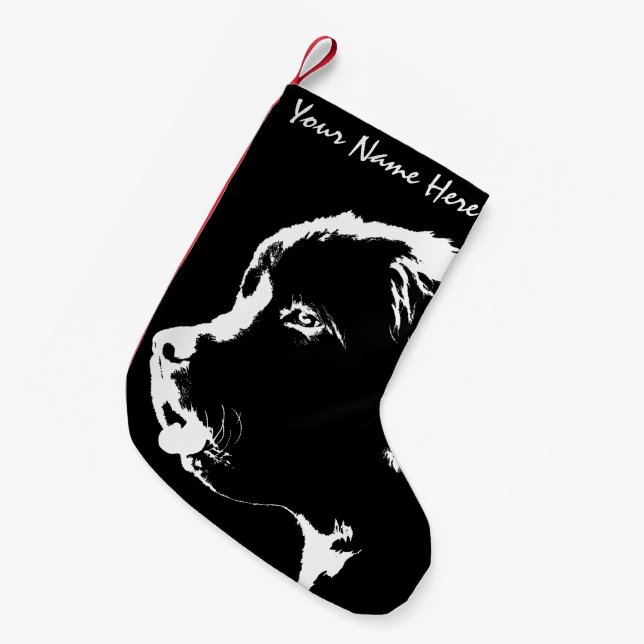 Neufundland Hunde Weihnachten Strumpf Hunde Strump Kleiner Weihnachtsstrumpf (Vorderansicht (hängend))