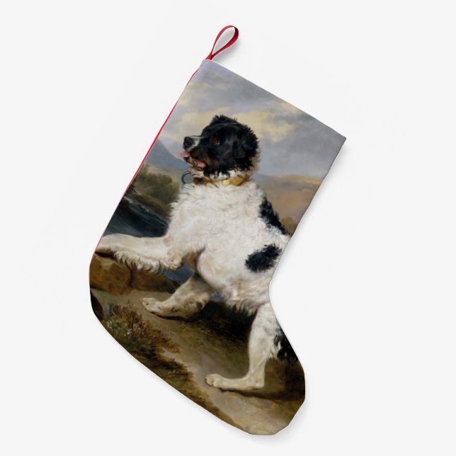 Neufundland-Hundegemälde Kleiner Weihnachtsstrumpf (Vorderansicht (hängend))