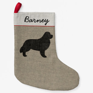 Neufundland-HundeSilhouette Newf personalisiert Kleiner Weihnachtsstrumpf
