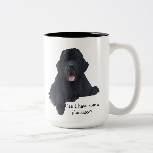 Neufundland-HundeTasse Zweifarbige Tasse (Rechts)
