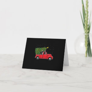 Neufundland Hundeweihnachtsfest auf Red Car Truck  Karte