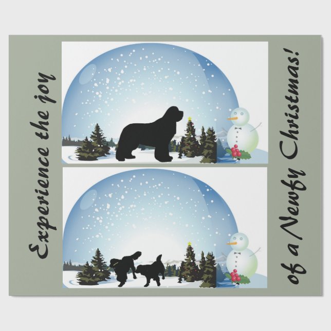 Neufundland-Hundeweihnachtspapier Geschenkpapier (Flach)