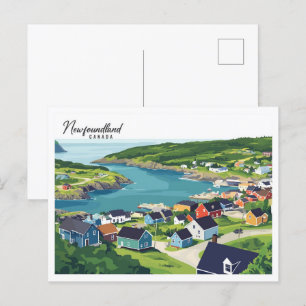 Neufundland Kanada Illustration Reise Postkarte