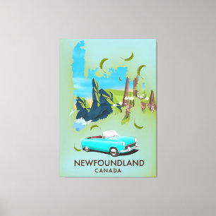 Neufundland Kanada Karte Reiseplakat Leinwanddruck