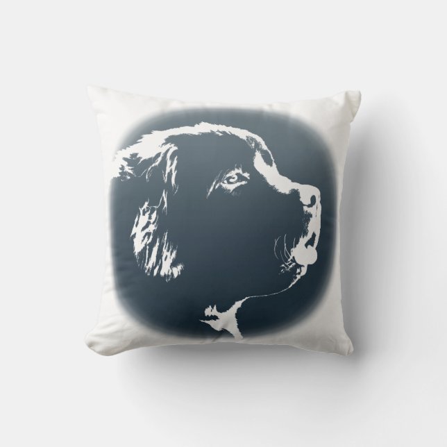 Neufundland-Kissen Newfoundlander Welpen-Geschenke Kissen (Vorderseite)