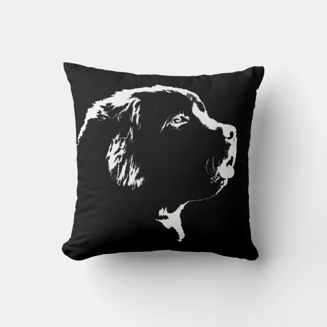 Neufundland-Kissen Newfoundlander Welpen-Geschenke Kissen (Vorderseite)