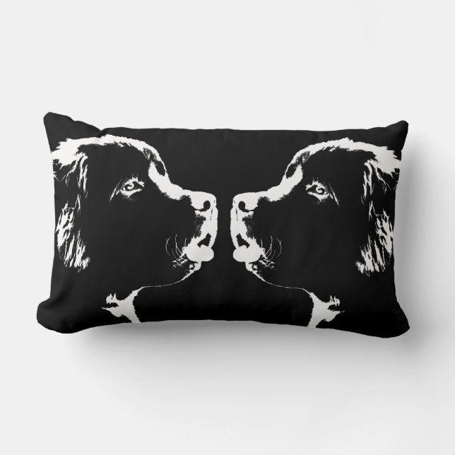 Neufundland-Kissen Newfoundlander Welpen-Geschenke Lendenkissen (Vorderseite)