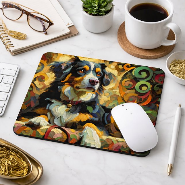 Neufundland-Kunsthandwerk in Acrylic Paint Style Mousepad (Von Creator hochgeladen)