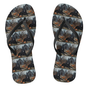 Neufundland-Kürbisse Halloween Gruselig Flip Flops