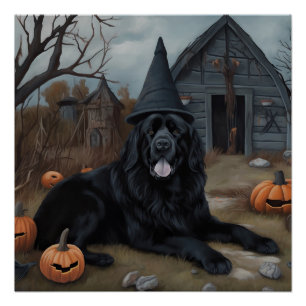 Neufundland-Kürbisse Halloween Gruselig  Poster