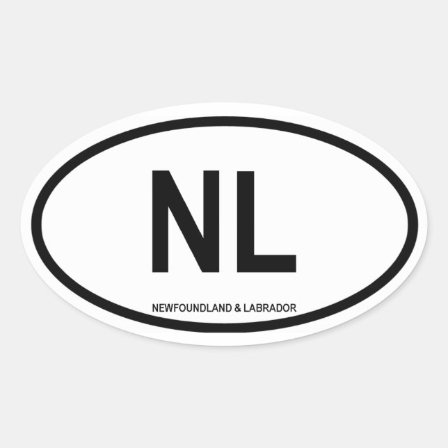Neufundland & Labrador "NL" Ovaler Aufkleber (Vorderseite)