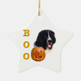 Neufundland Landseer Halloween Boo Keramik Ornament