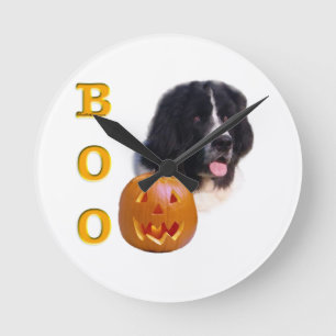 Neufundland Landseer Halloween Boo Runde Wanduhr