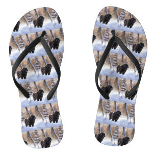 Neufundland Let It Snow Christmas Flip Flops