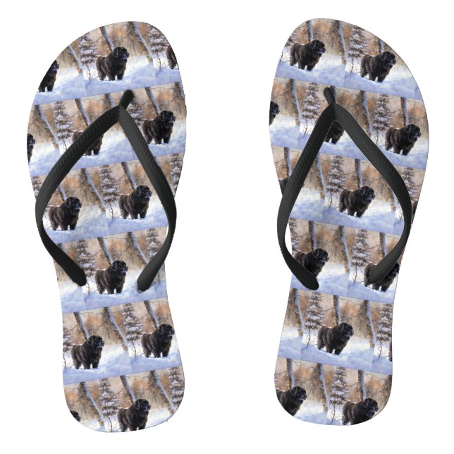 Neufundland Let It Snow Christmas Flip Flops (Fußbett)