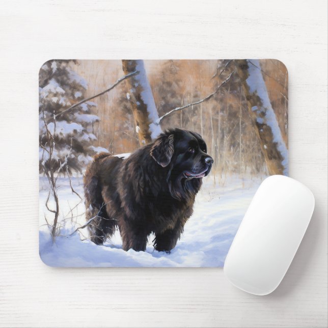 Neufundland Let It Snow Christmas Mousepad (Mit Mouse)