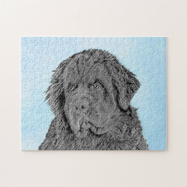 Neufundland Malerei - Niedliche Original Hunde Kun (Horizontal)