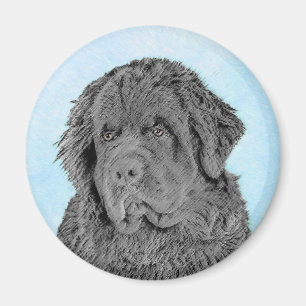 Neufundland Malerei - Niedliche Original Hunde Kun Magnet