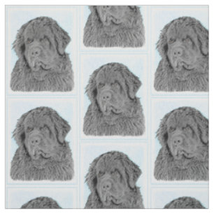 Neufundland-Malerei - Niedliche Original Hunde-Kun Stoff