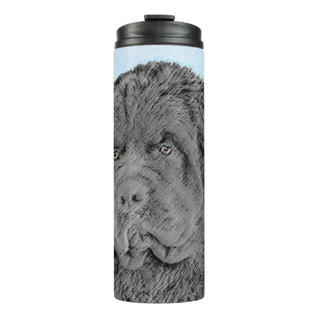 Neufundland Malerei - Niedliche Original Hunde Kun Thermosbecher (Vorderseite)