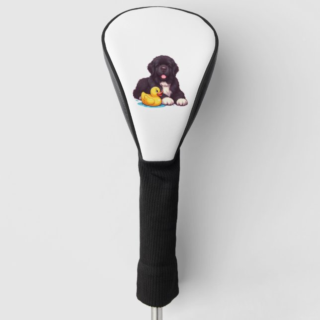 Neufundland mit einer Gummiente Golf Headcover (Vorderseite)