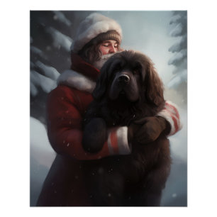 Neufundland mit Santa Claus Festliches Weihnachten Poster
