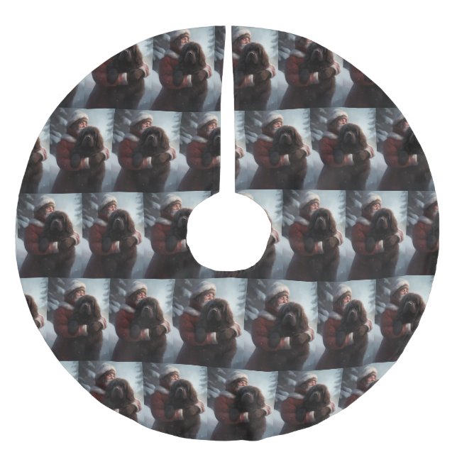 Neufundland mit Weihnachtsfeiertag Polyester Weihnachtsbaumdecke (Vorderseite)