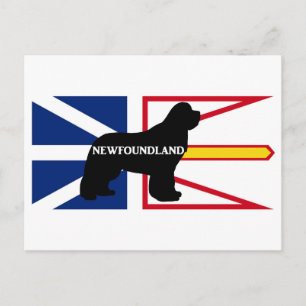 Neufundland Name silo on flagge.png Postkarte
