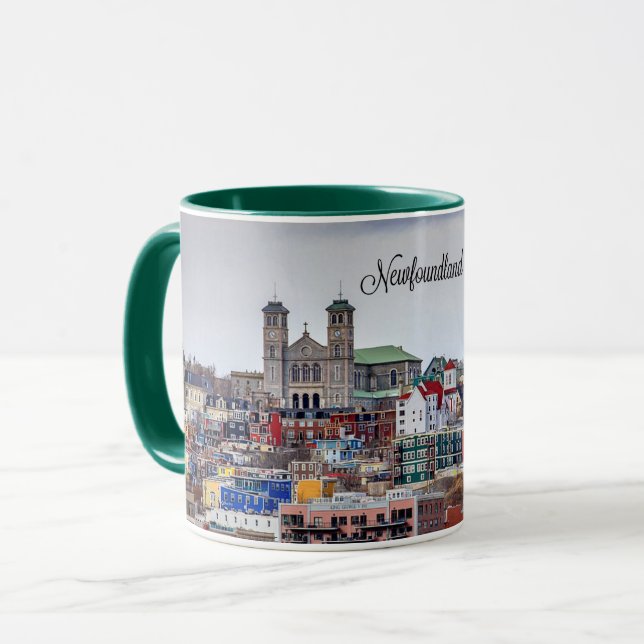 Neufundland, Panorama-Stadtbild Tasse (Vorderseite Links)