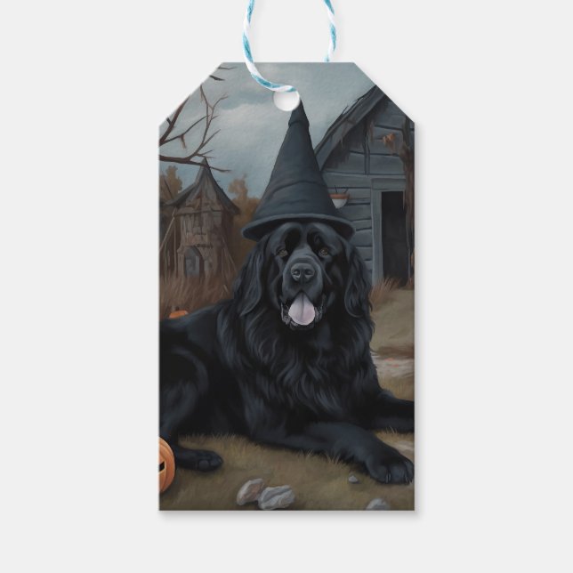 Neufundland Pumpkins Halloween Beängstigend Geschenkanhänger (Vorderseite)
