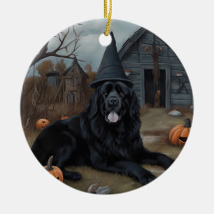 Neufundland Pumpkins Halloween Beängstigend Keramik Ornament