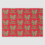 Neufundland Red Christmas Dow & Green Bow Seidenpapier<br><div class="desc">Neufundland Silhouette Hund rotes Weihnachtspapier abstraktes Muster und grüner Bogen. Ersetzen Sie das glückliche Weihnachten durch alles,  was Sie mögen.</div>