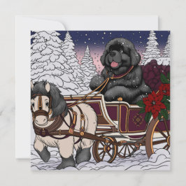 Neufundland Santa Sleigh Feiertagskarte